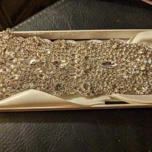 New Wedding Headband Rhinestone with Long White Ribbon